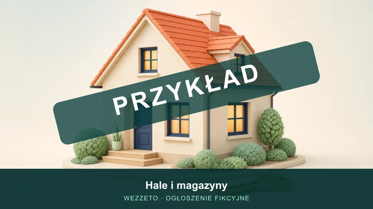 Ogłoszenie przykładowe: Hale i magazyny