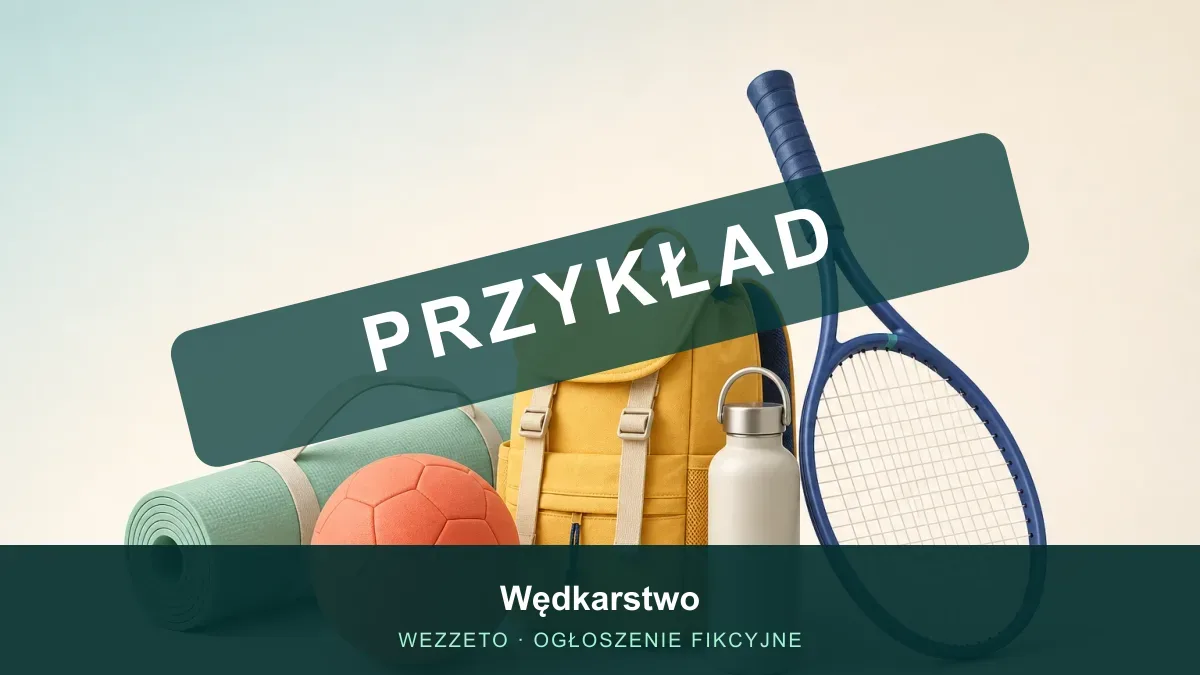 Ogłoszenie przykładowe: Wędkarstwo