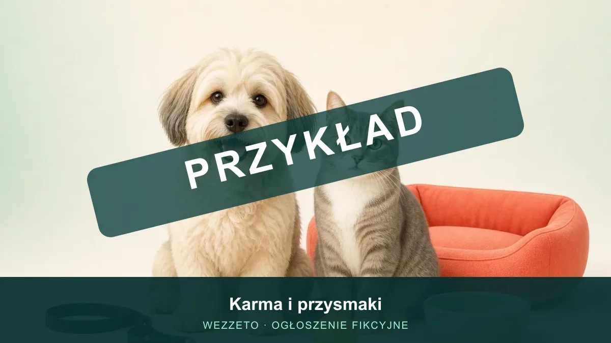 Ogłoszenie przykładowe: Karma i przysmaki