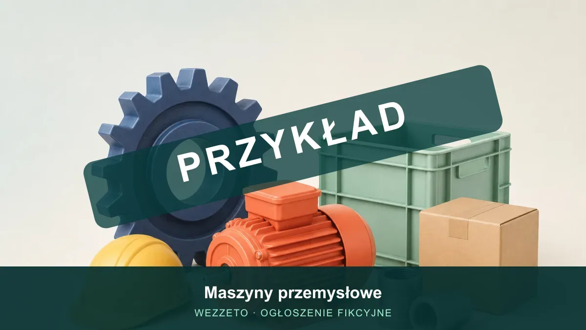Ogłoszenie przykładowe: Maszyny przemysłowe